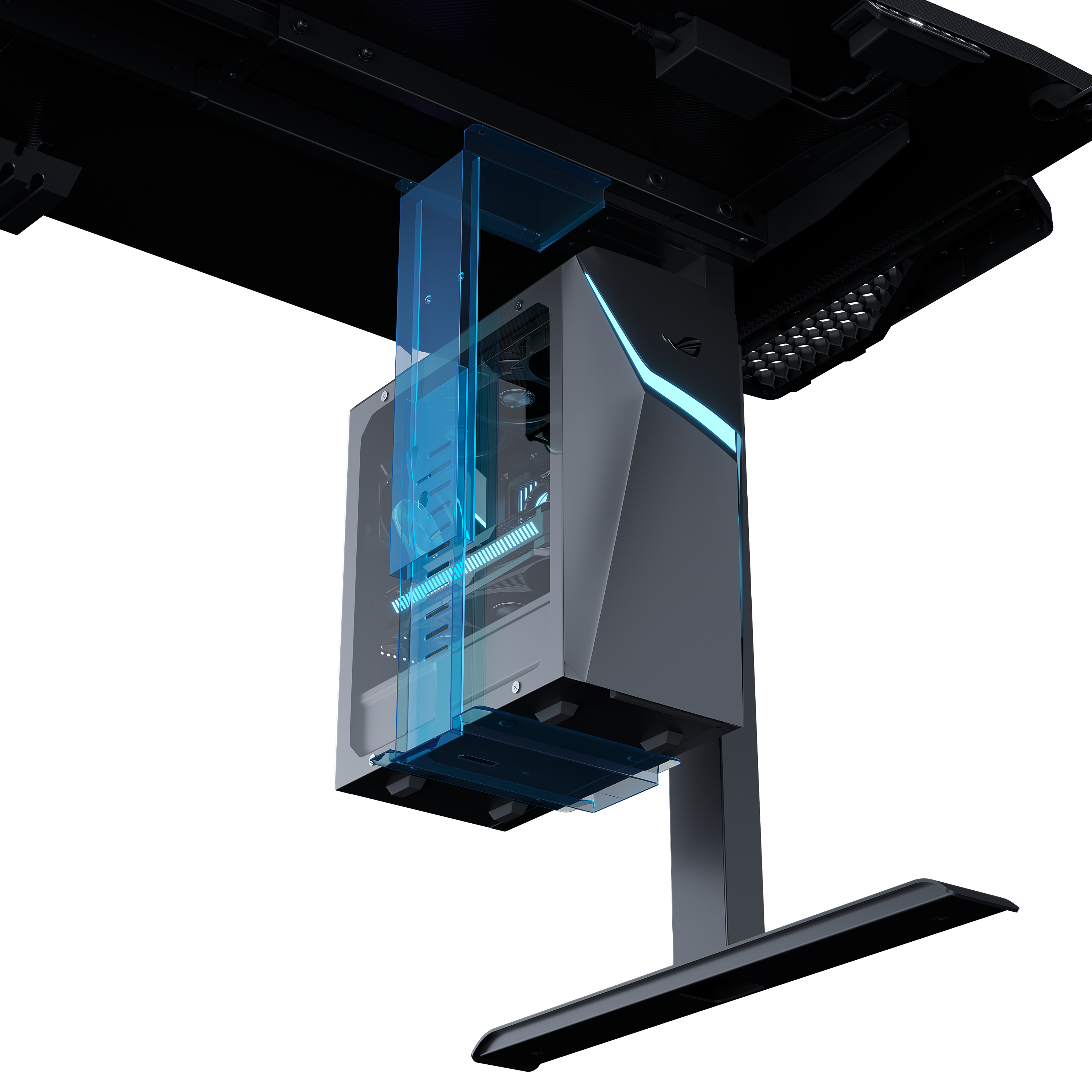 Кріплення для ПК Anda Seat ZJJ-01-B — ракурс із підсвіткою корпусу