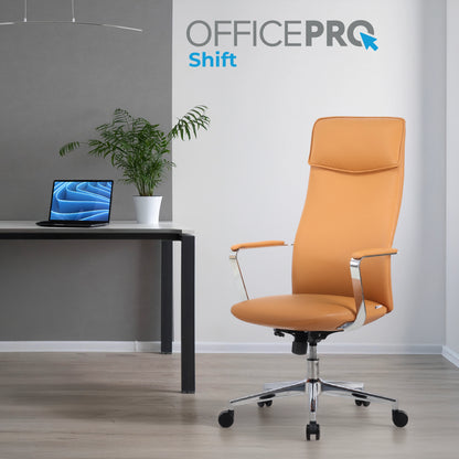 Офісне крісло OfficePro Shift OC533 бежеве, оббивка з екошкіри