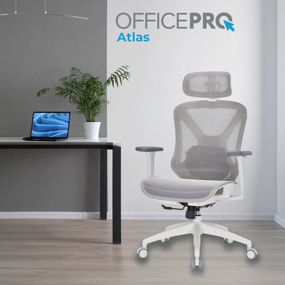 Крісло офісне Officepro Atlas OC630-W-LG-LG