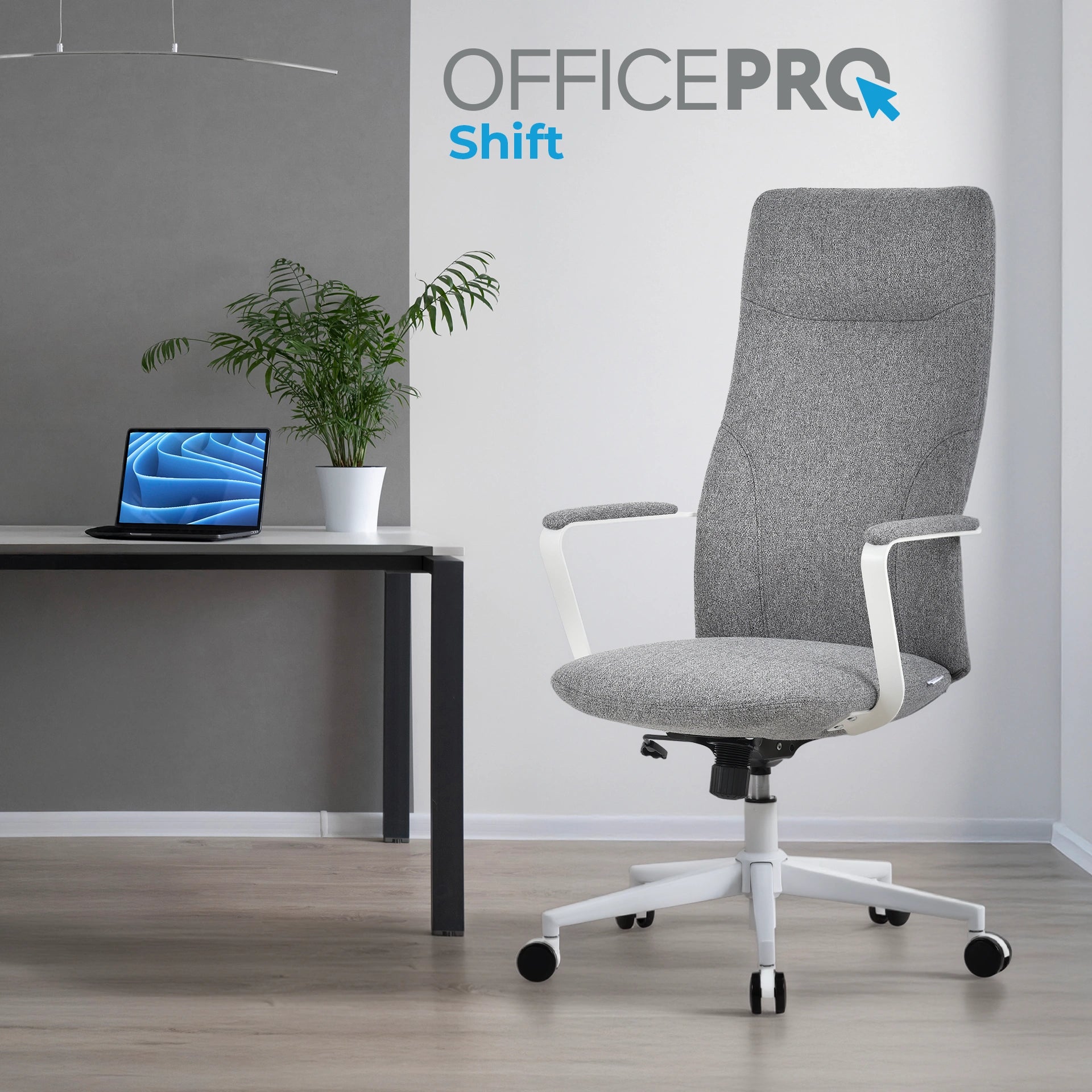 Офісне крісло OfficePro Shift OC545 темно-сіре, текстильне