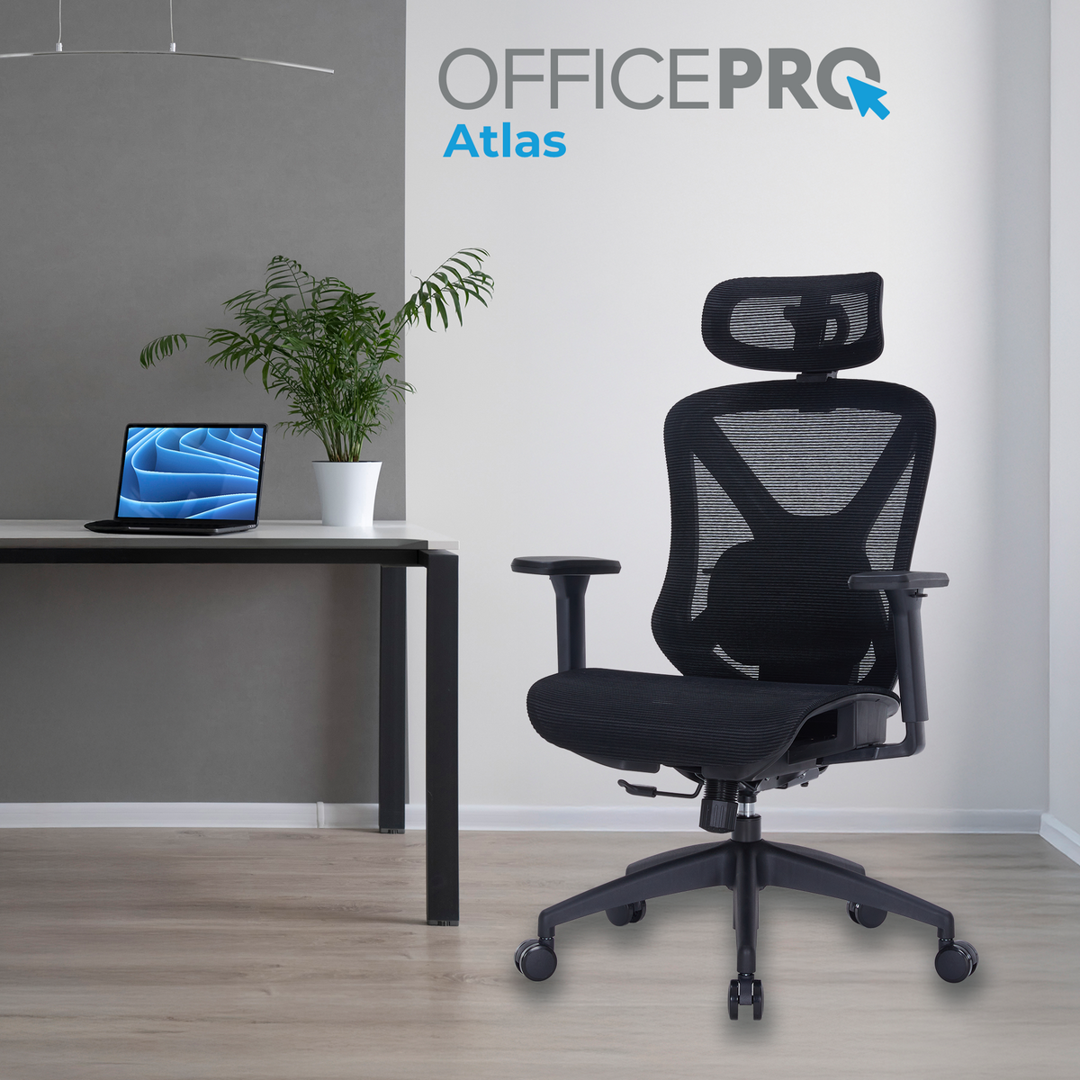 Крісло офісне OfficePro Atlas OC630 (чорне)