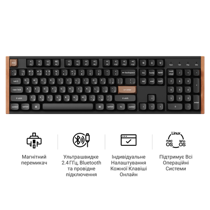 Клавіатура Keychron K10 HE — ключові переваги (іконки)