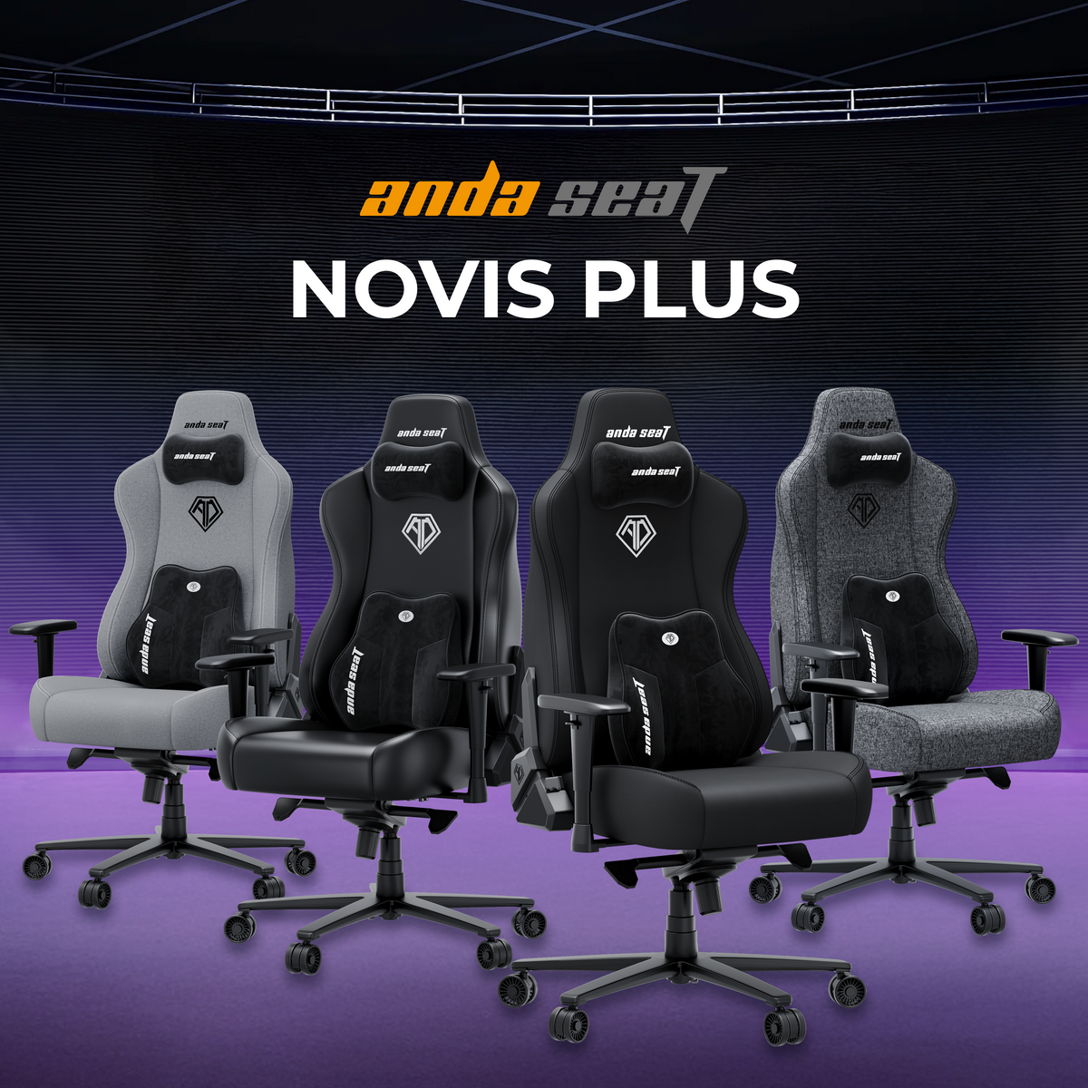 Крісло ігрове Anda Seat Novis Plus Fabric Dark Grey Size XL