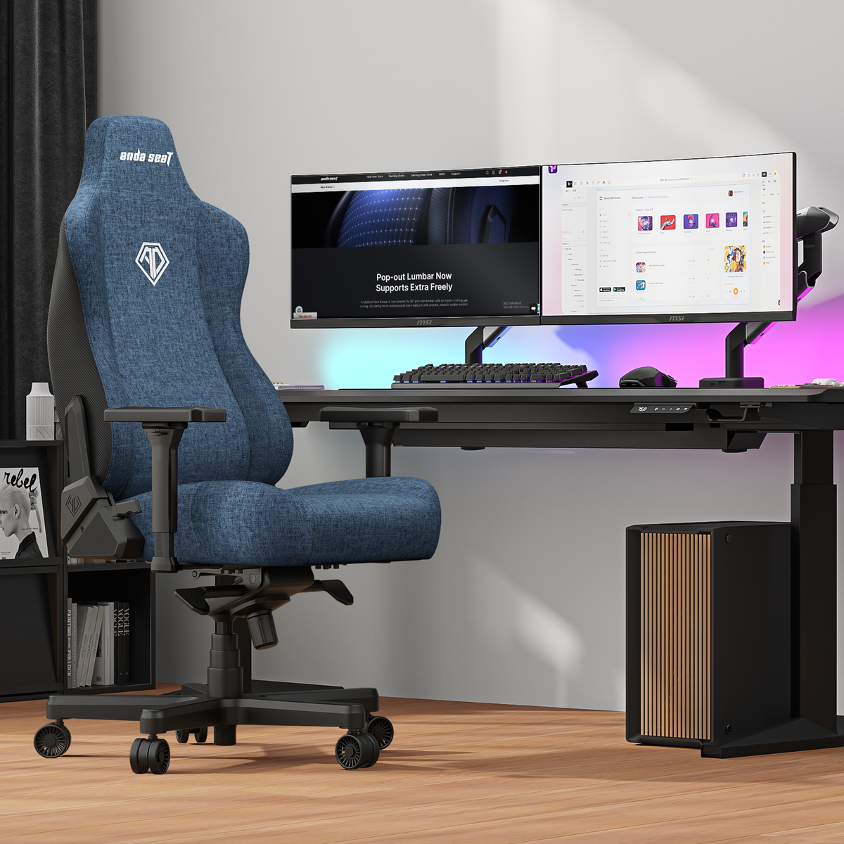 Крісло ігрове Anda Seat Kaiser 3E XL Dark Blue Fabric