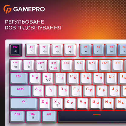 GamePro MK160 V2 Warden QLAB Sakura White — RGB-підсвічування