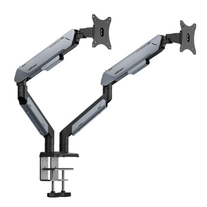 Кронштейн для двох моніторів Anda Seat Stealth PRO II Duo титановий — штанги витягнуті, три чверті