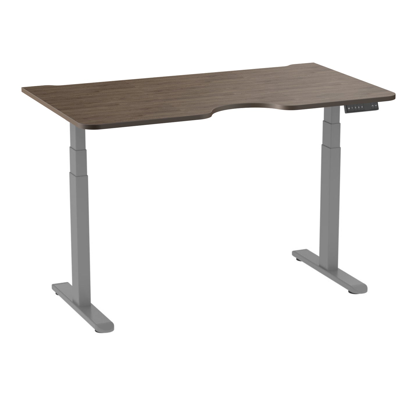 AD:TA Стіл з регулюванням висоти Tiny Desk 3 Сірий / 138*80*1.8 см з вирізом / Темне дерево