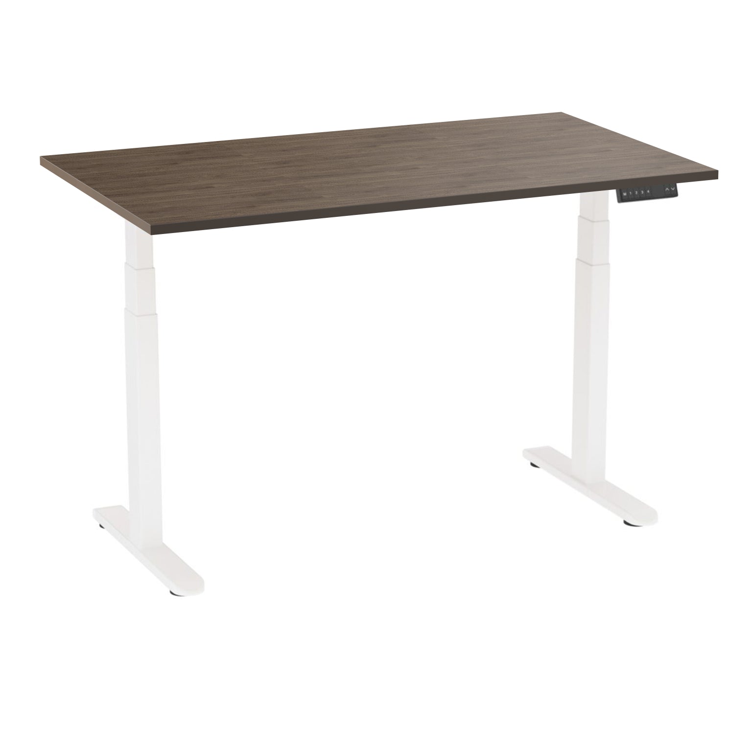 AD:TA Стіл з регулюванням висоти Tiny Desk 3 Білий / 120*70*1.8 см / Темне дерево