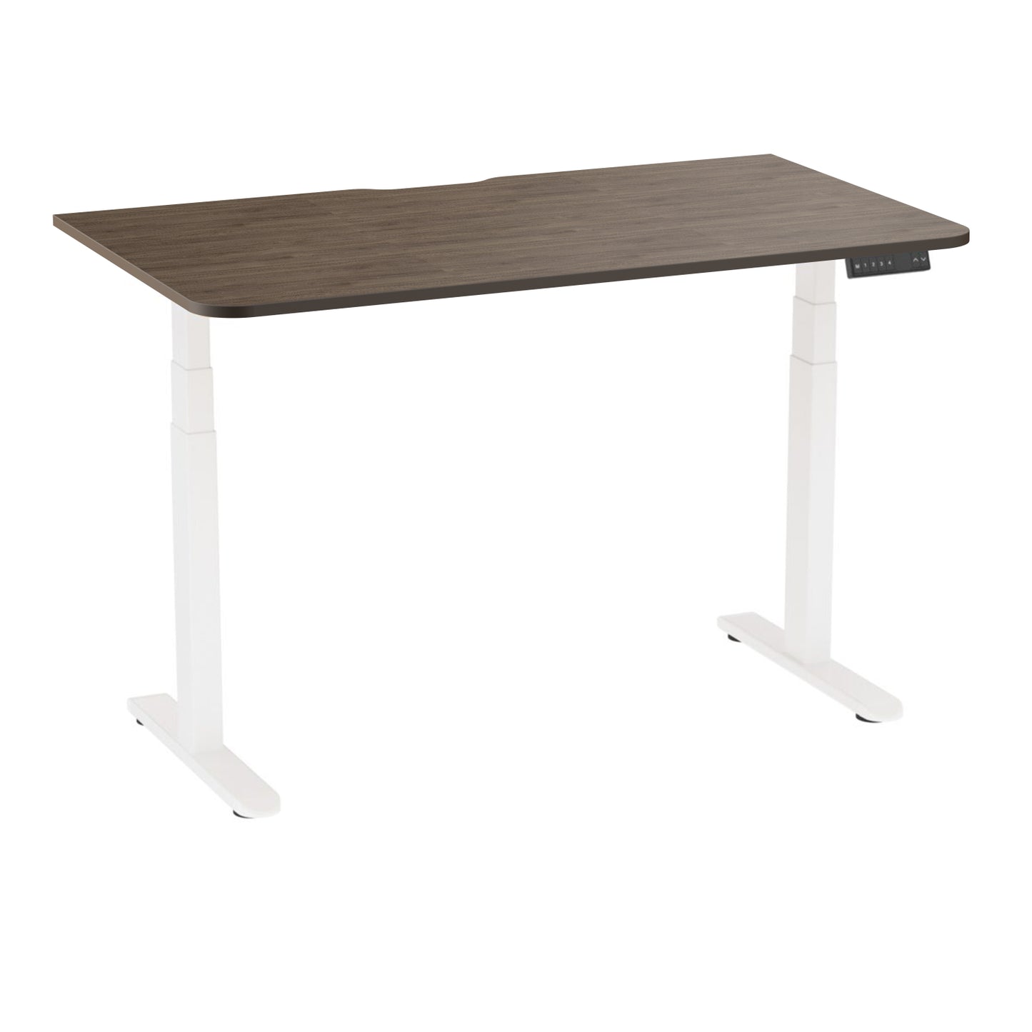 AD:TA Стіл з регулюванням висоти Tiny Desk 3 Білий / 138*80*1.8 см PRO / Темне дерево
