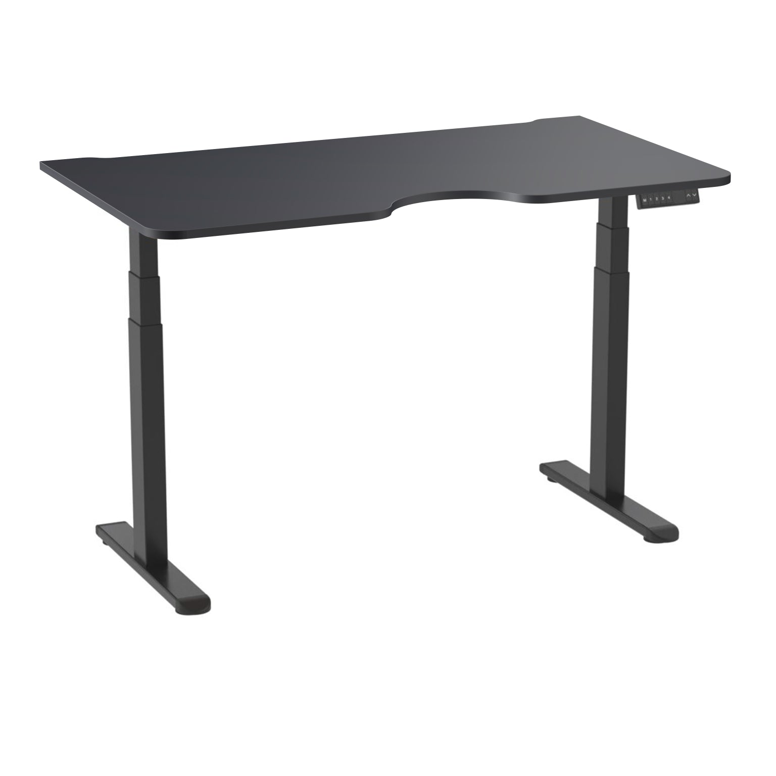 AD:TA Стіл з регулюванням висоти Tiny Desk 3 Чорний / 138*80*1.8 см з вирізом / Сірий