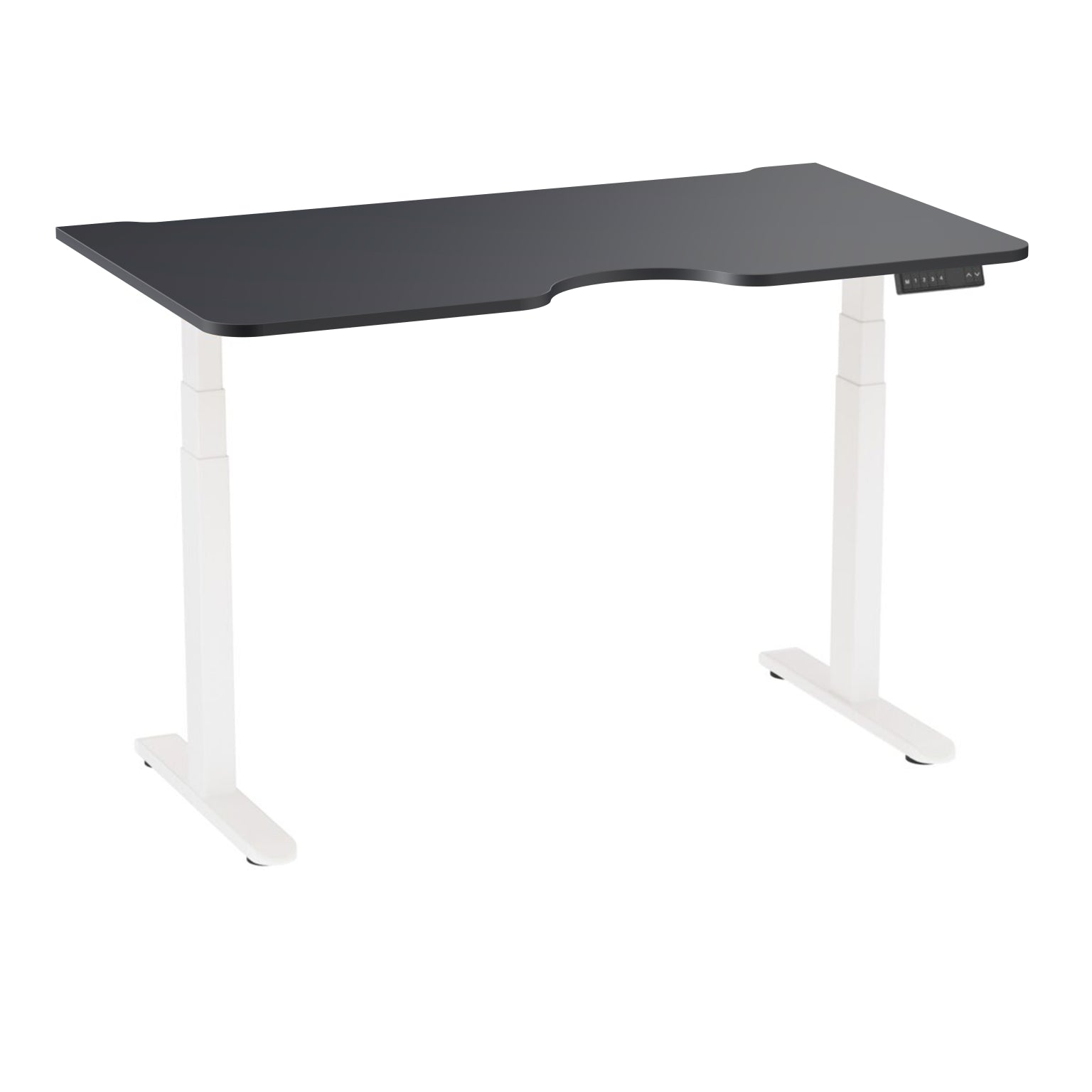 AD:TA Стіл з регулюванням висоти Tiny Desk 3 Білий / 138*80*1.8 см з вирізом / Сірий