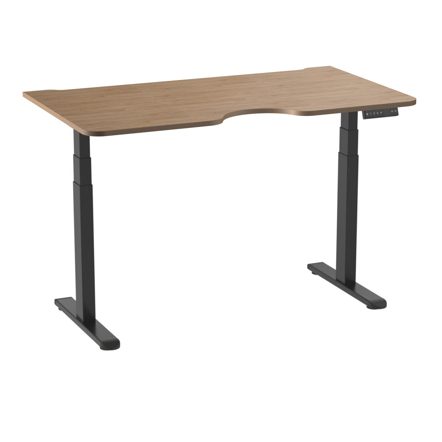 AD:TA Стіл з регулюванням висоти Tiny Desk 3 Чорний / 138*80*1.8 см з вирізом / Світле дерево