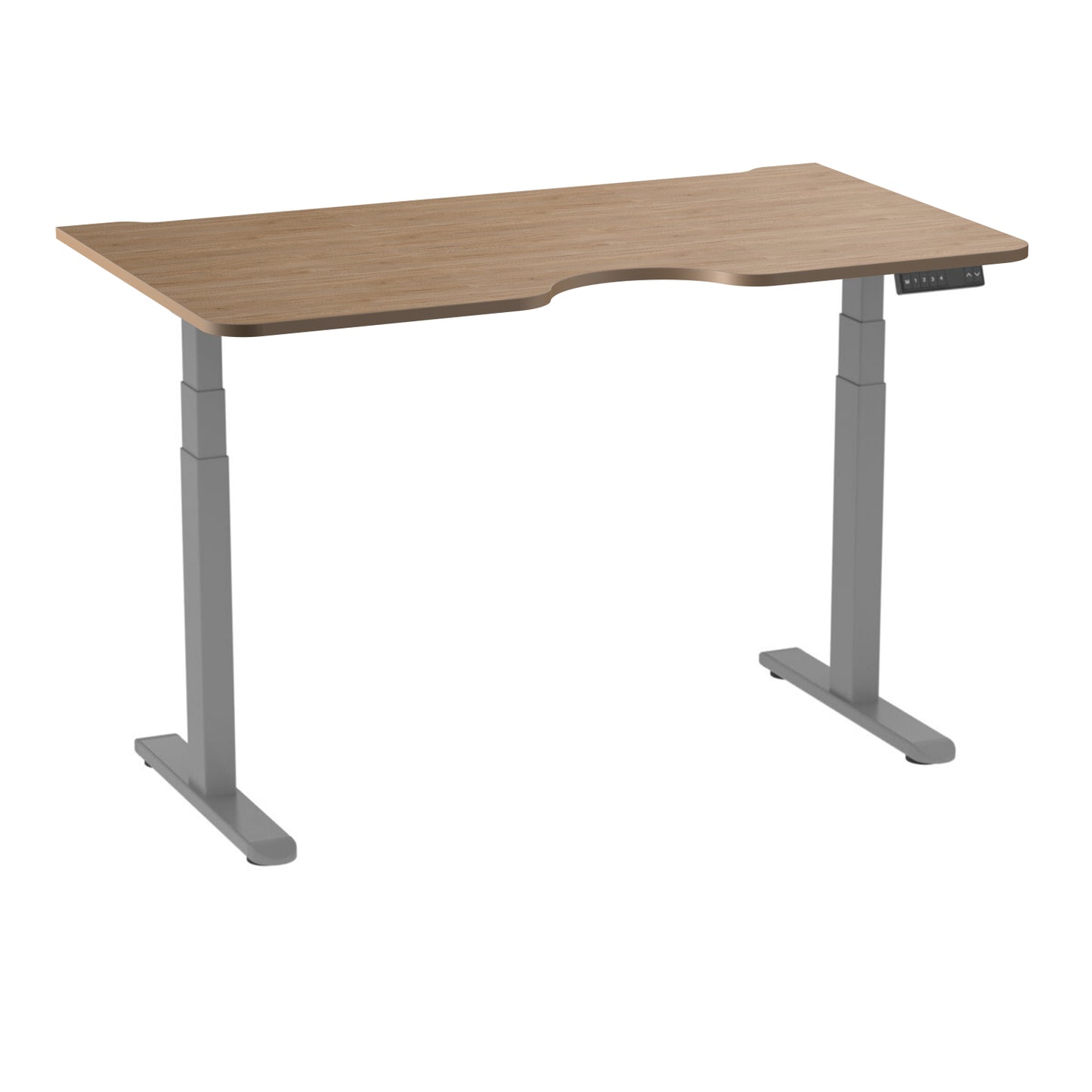 AD:TA Стіл з регулюванням висоти Tiny Desk 3 Сірий / 138*80*1.8 см з вирізом / Світле дерево