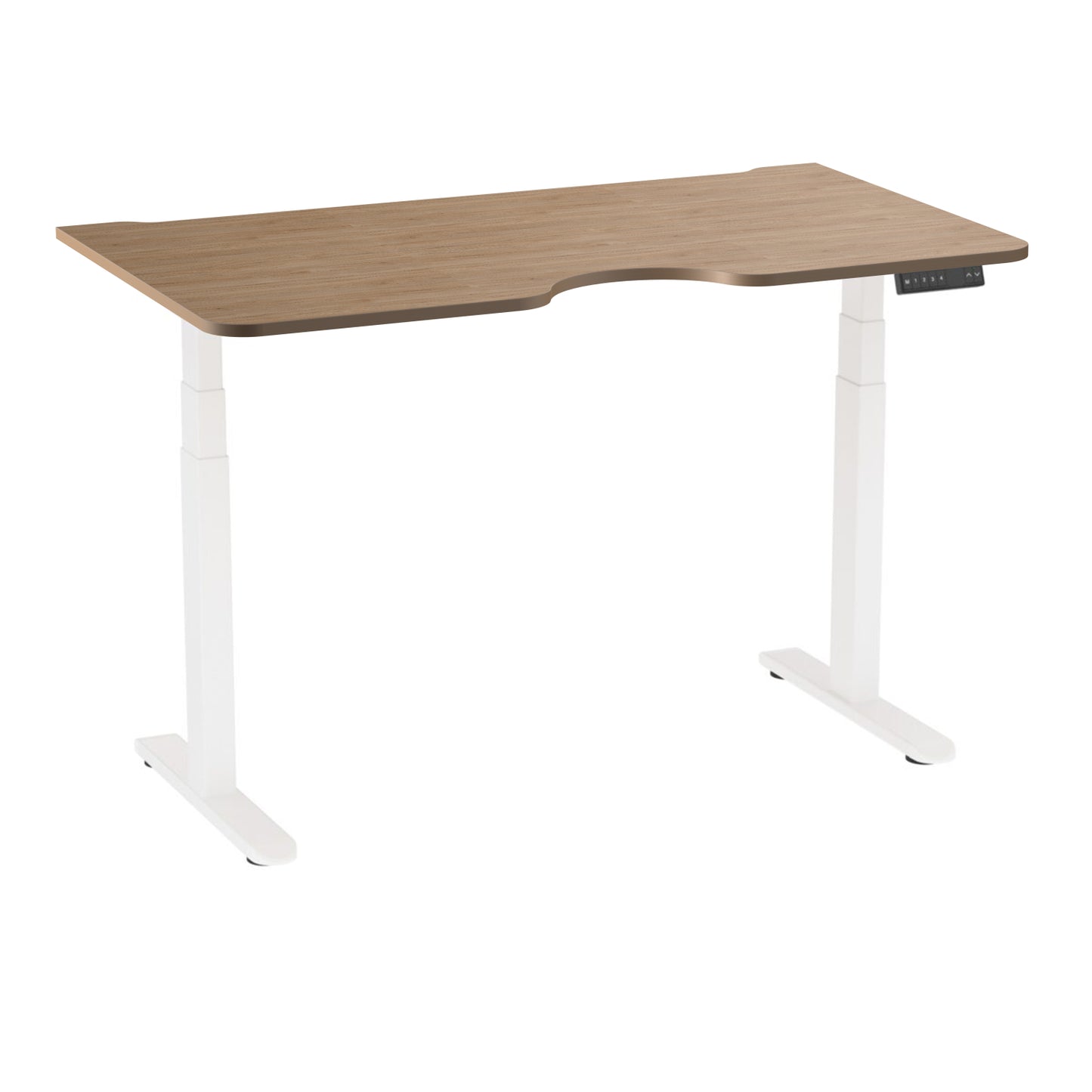 AD:TA Стіл з регулюванням висоти Tiny Desk 3 Білий / 138*80*1.8 см з вирізом / Світле дерево