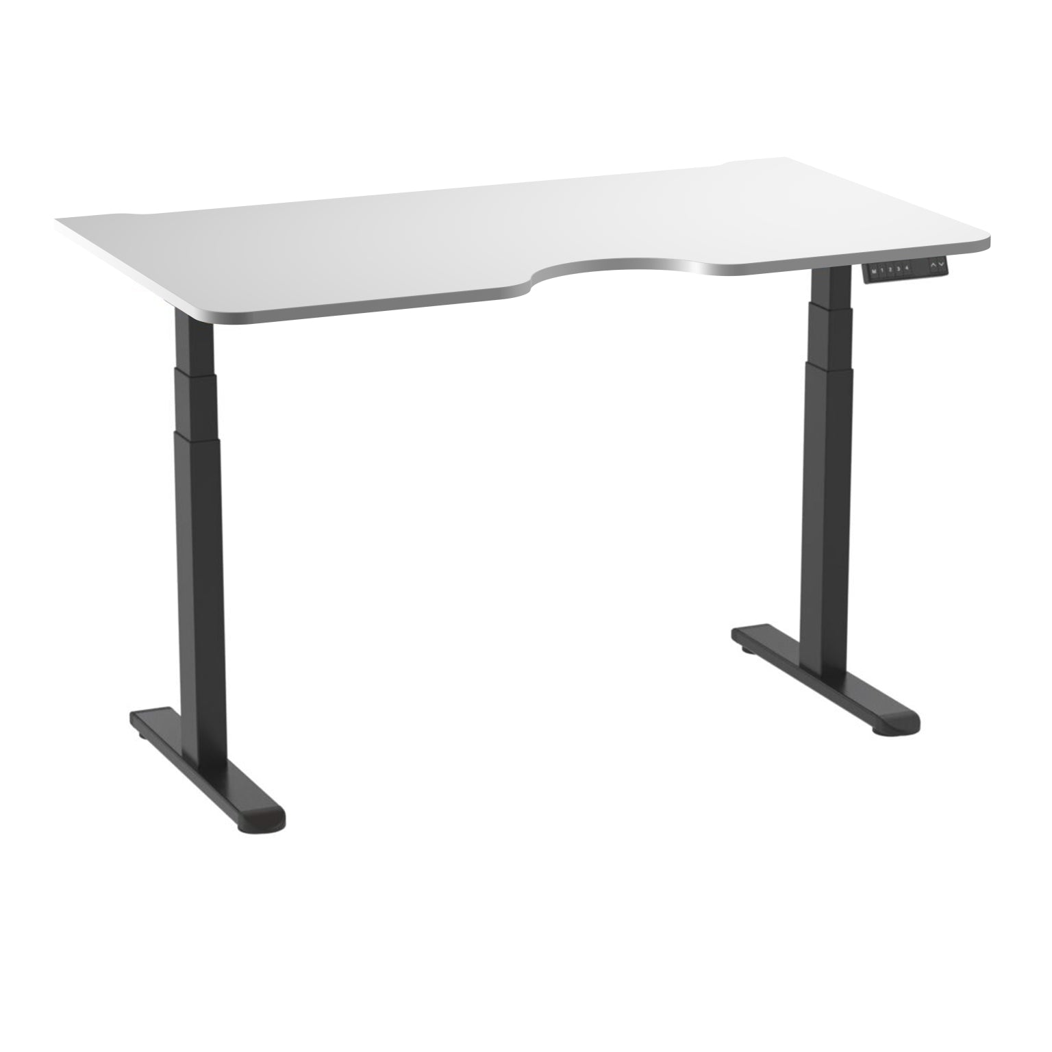 AD:TA Стіл з регулюванням висоти Tiny Desk 3 Чорний / 138*80*1.8 см з вирізом / Білий