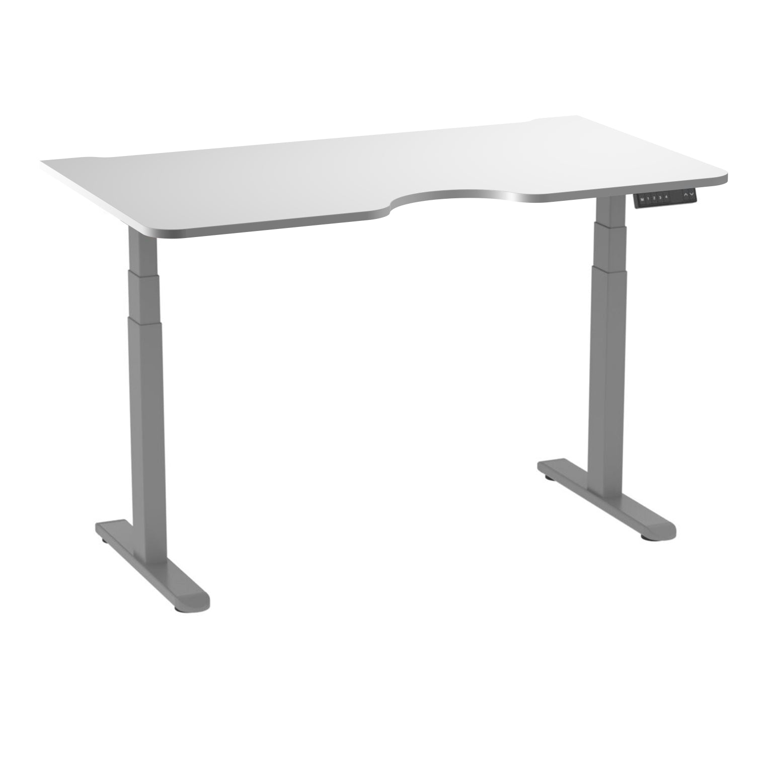 AD:TA Стіл з регулюванням висоти Tiny Desk 3 Сірий / 138*80*1.8 см з вирізом / Білий