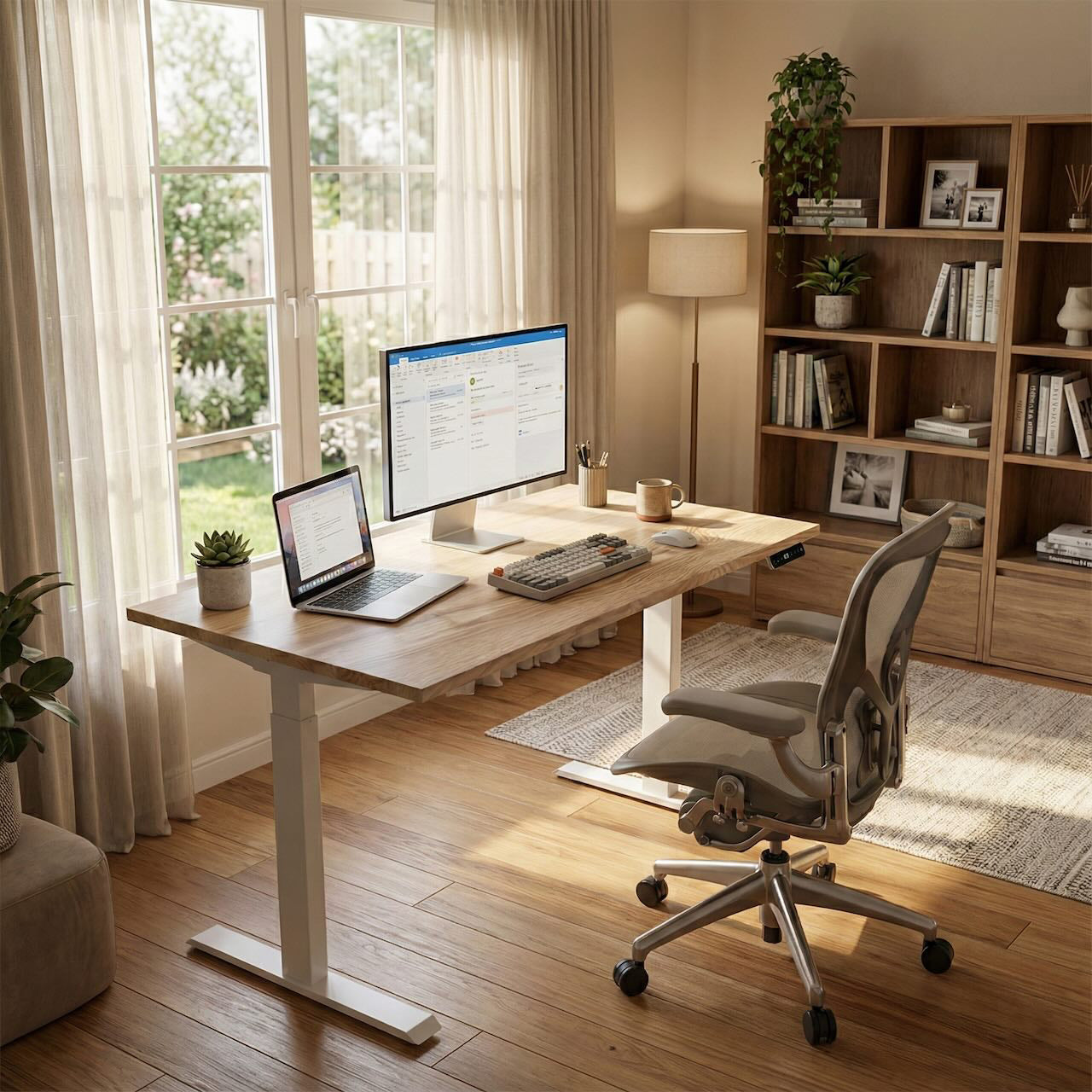 Комп’ютерний стіл з електрорегулюванням висоти двомоторний двоступеневий - Сірий