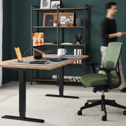 Комп’ютерний стіл двомоторний триступеневий Kaidi Black