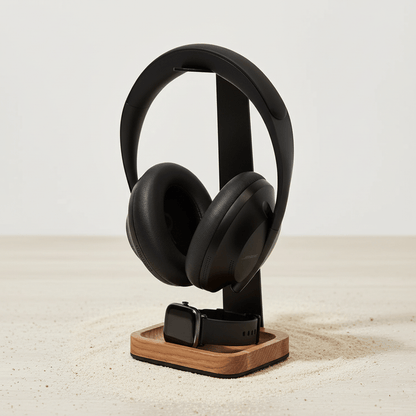 Деревʼяна підставка для навушників HE:ST