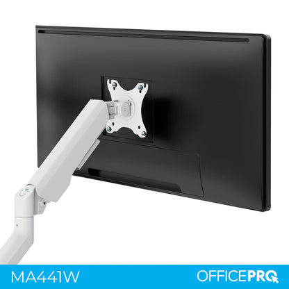 Кронштейн OfficePro MA441W білий — монітор на кронштейні, вид спереду