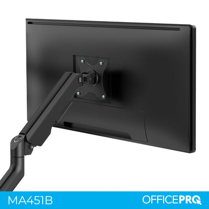 Кронштейн OfficePro MA451B чорний — монітор на кронштейні, вид спереду