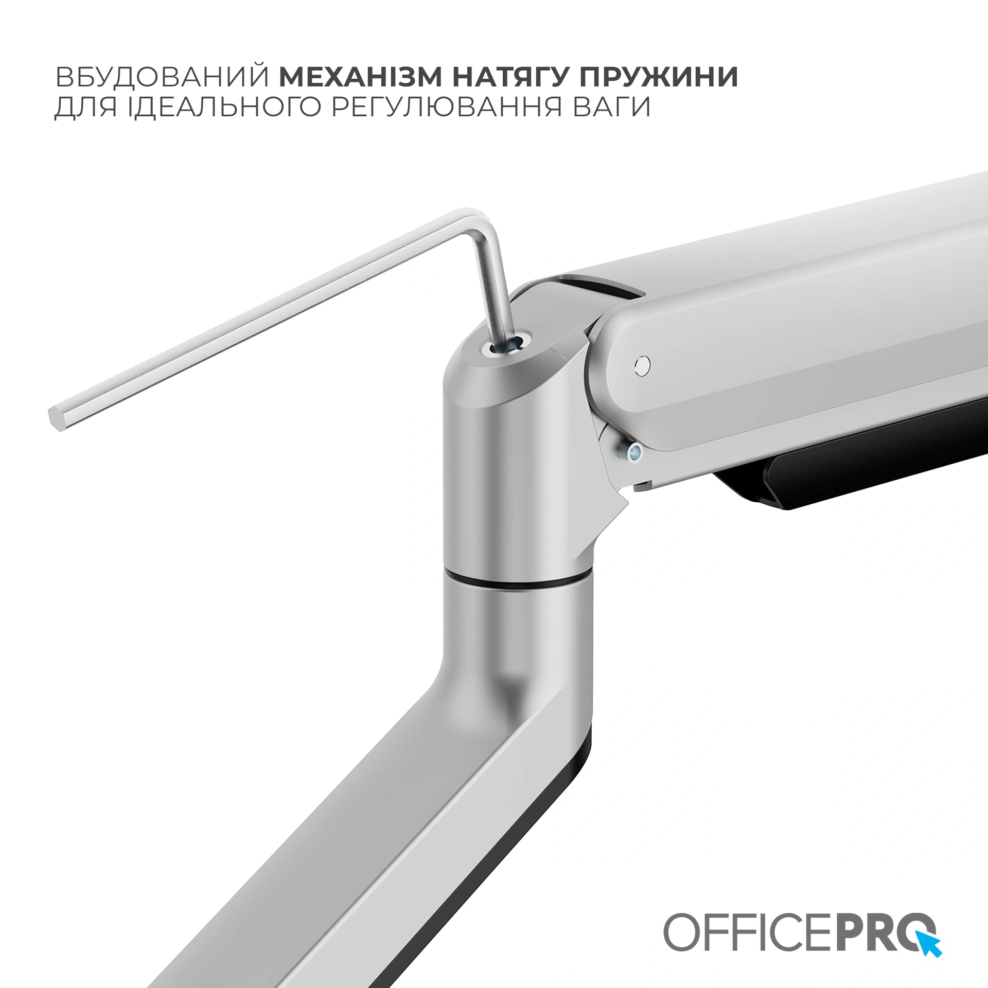 Кронштейн для монітора OfficePro MA601G сірий — VESA-пластина крупним планом