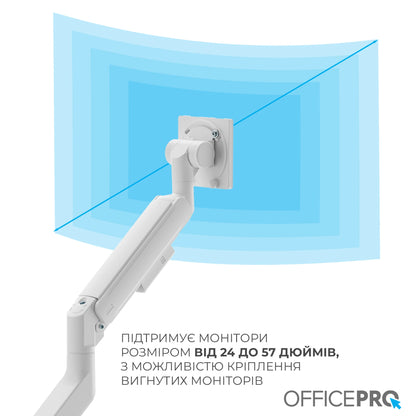 Кронштейн OfficePro MA851W білий — VESA-кріплення крупним планом