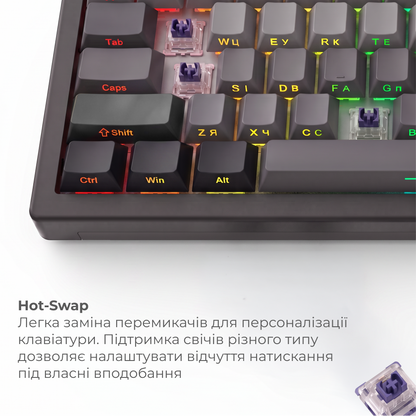 Бездротова механічна клавіатура Ajazz AK820 MAX PLUS White Birch Switch — фото 13