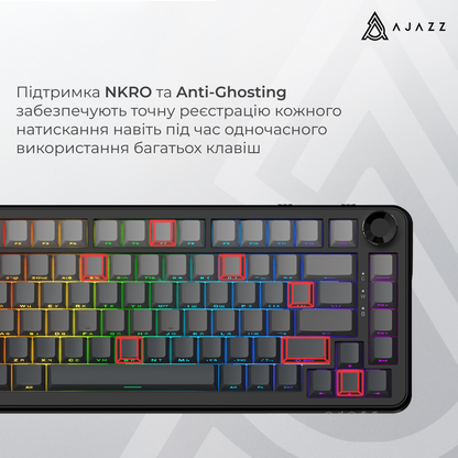 Бездротова механічна клавіатура Ajazz AK820 MAX PLUS White Birch Switch — фото 15