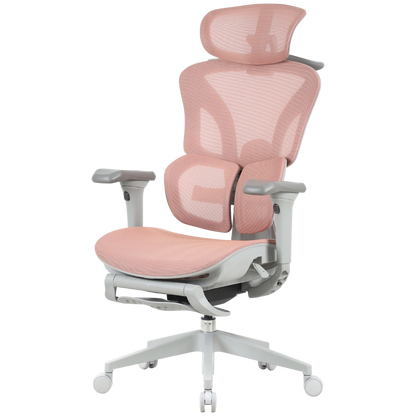 Сітчасте офісне крісло OfficePro Elite OC950 сіро-рожеве