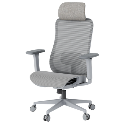 Ергономічне офісне крісло OfficePro Wave OC670 сіре з сітчастою спинкою