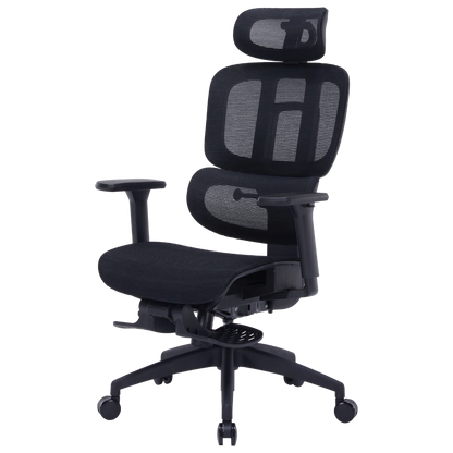 Офісне крісло OfficePro Skyline OC750 чорне з підставкою для ніг, сітка