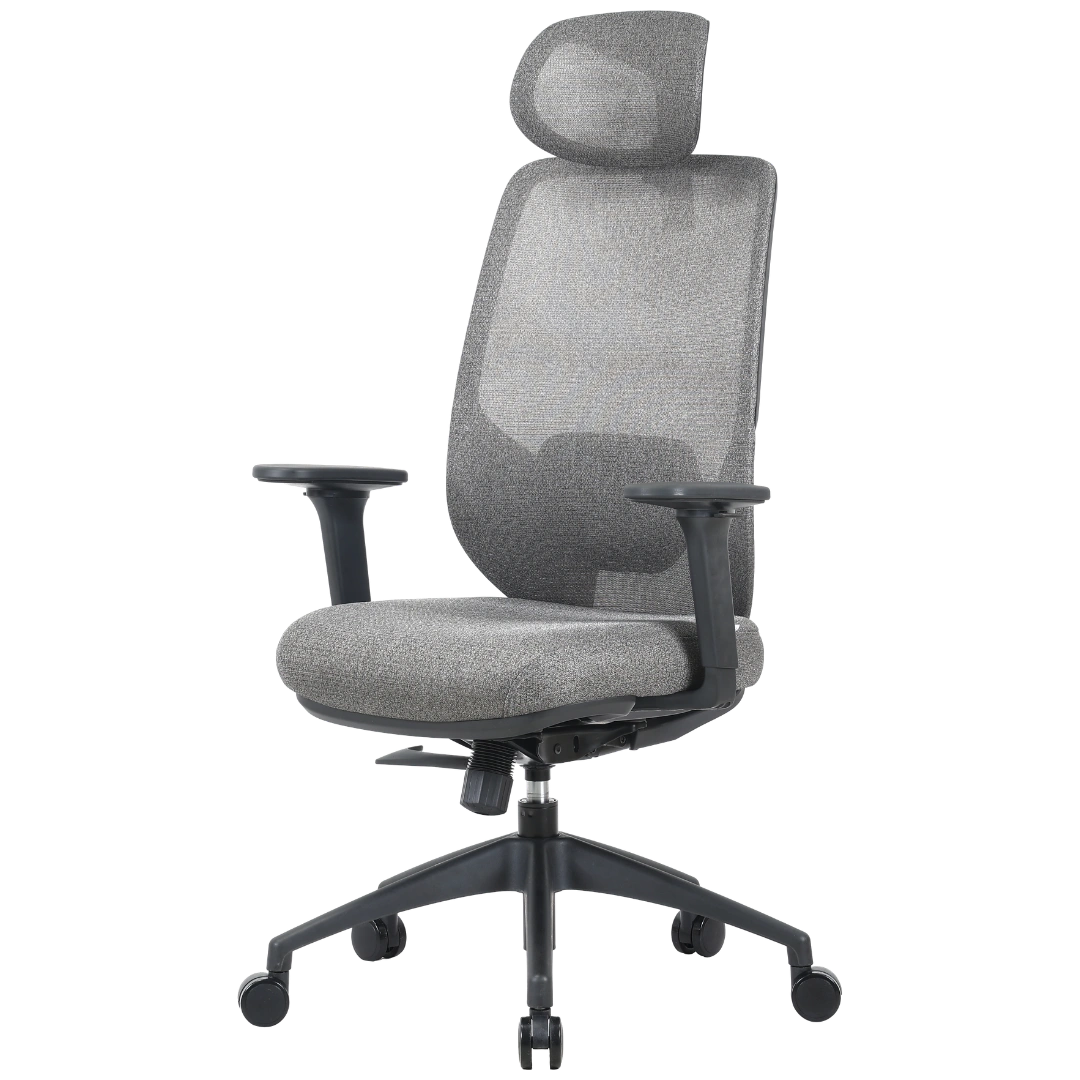Офісне крісло OfficePro Comfort OC524 сіре, сітчаста спинка