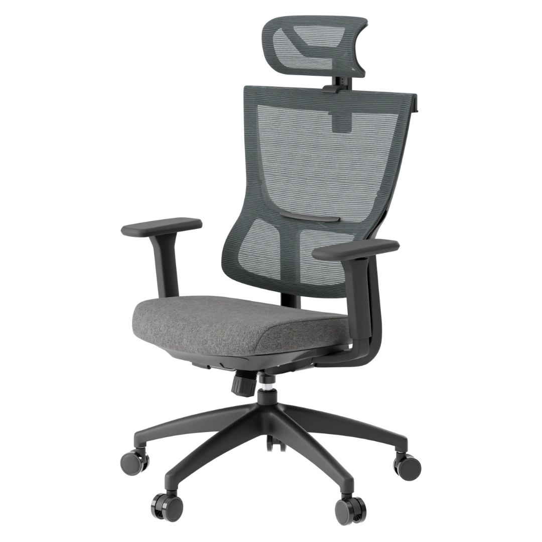 Ергономічне офісне крісло OfficePro Elegant OC600 чорне з сітчастою спинкою