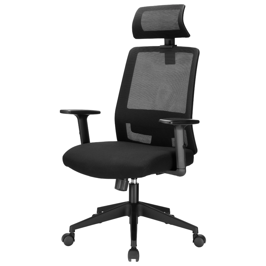 Офісне крісло OfficePro OC420B чорне з сітчастою спинкою