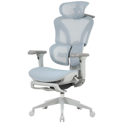Сітчасте офісне крісло OfficePro Elite OC950 сіро-блакитне