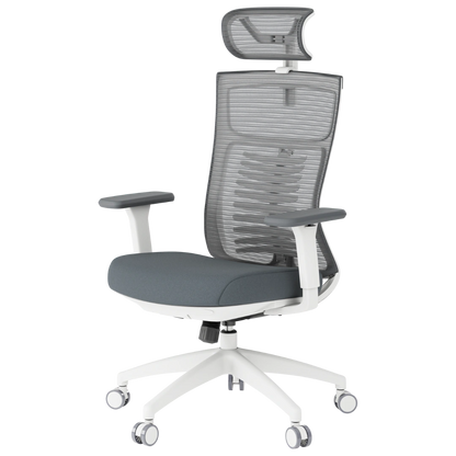 Ергономічне офісне крісло OfficePro Balance OC550 біле з сітчастою спинкою