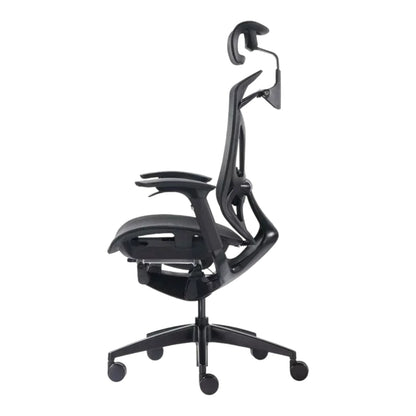 Крісло GT Chair DVARY Total Black — вид збоку, спинка-метелик