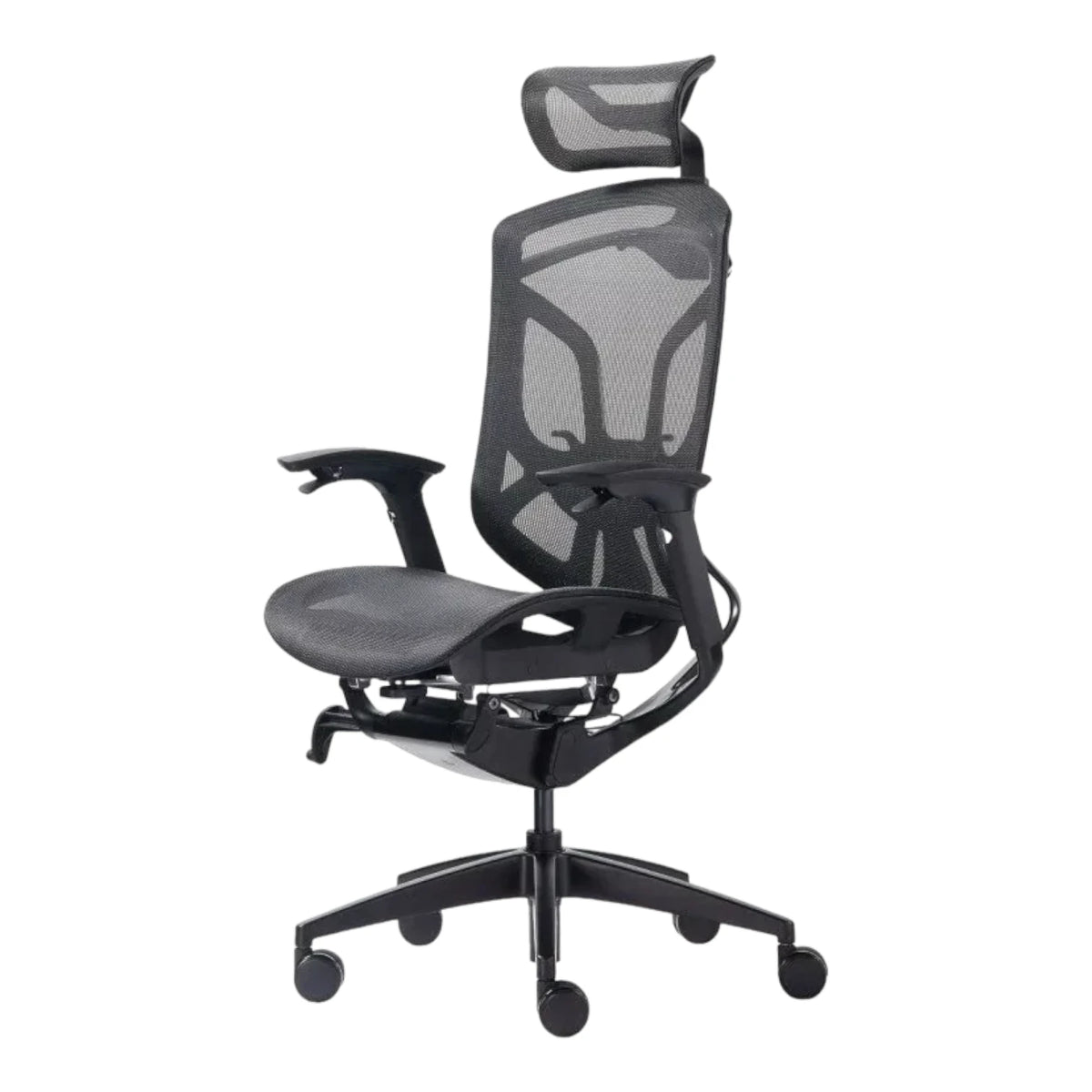 Крісло GT Chair DVARY Total Black — вид спереду збоку