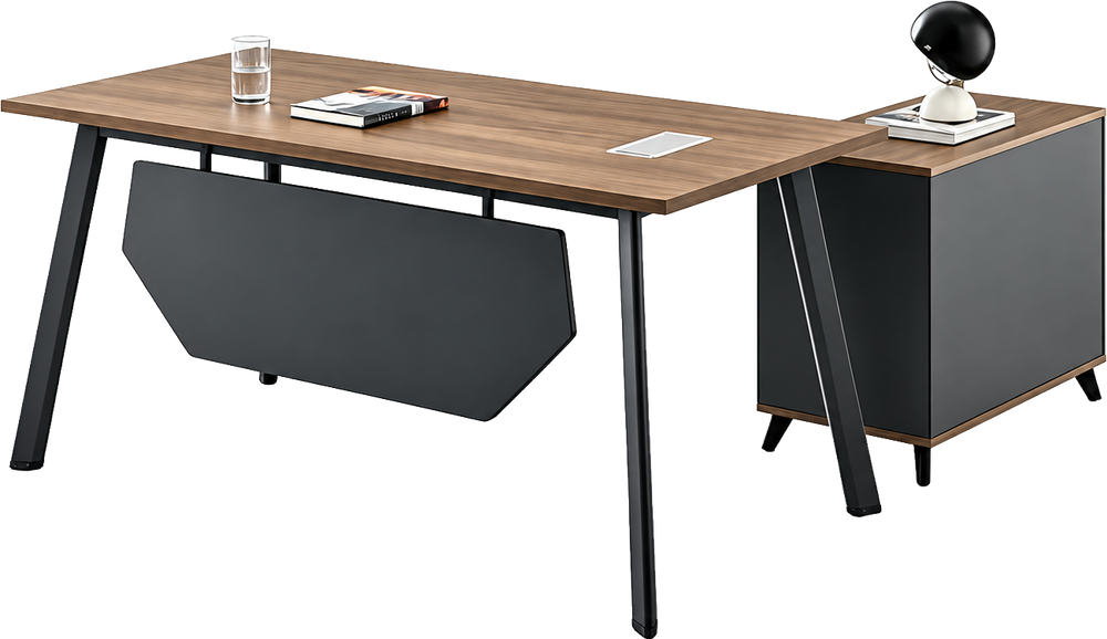 Стіл з тумбочкою OfficePro PG-F20B-16B