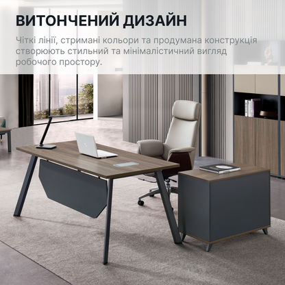 Стіл з тумбочкою OfficePro PG-F20B-16B — фото 7