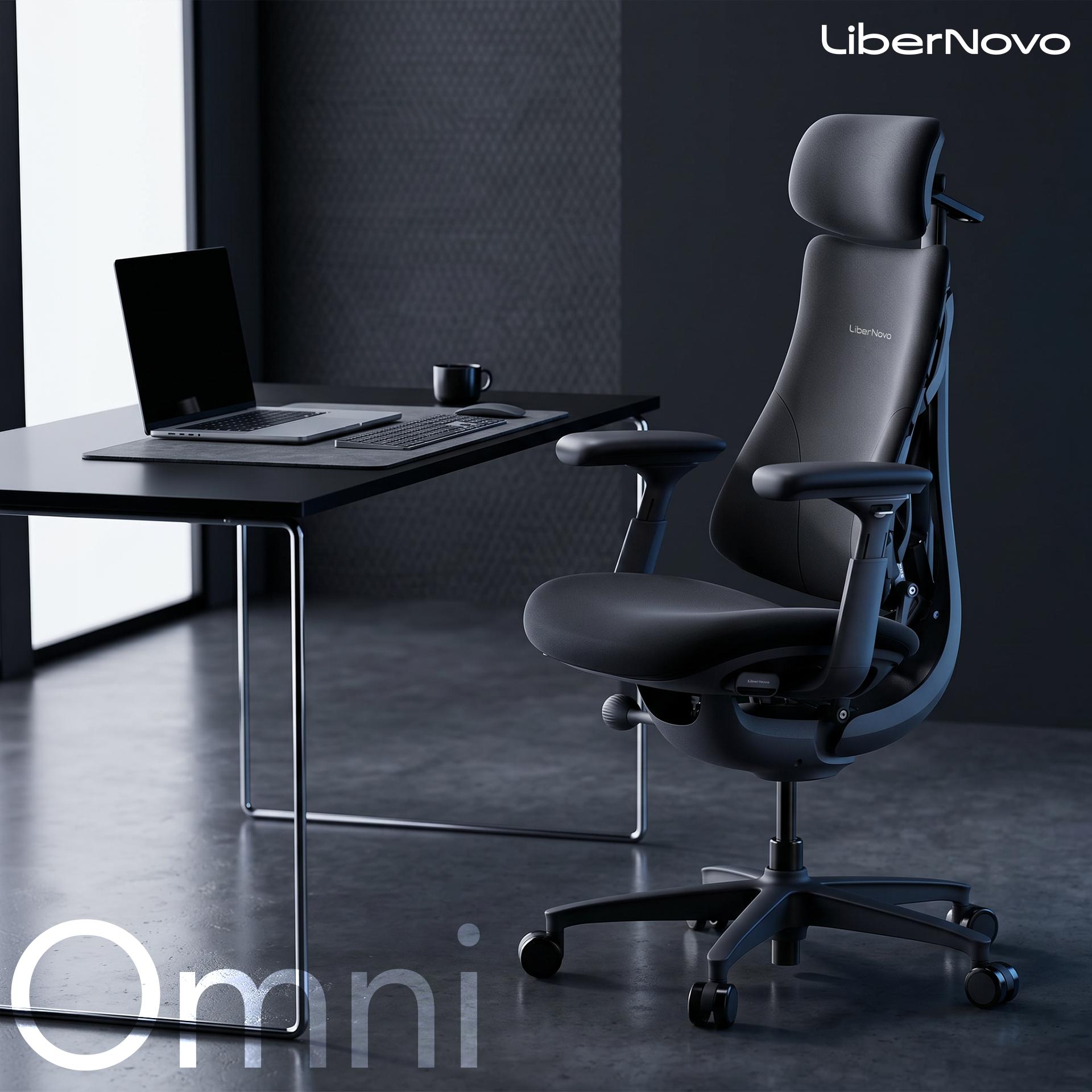 Ергономічне крісло LiberNovo Omni чорне Midnight Black