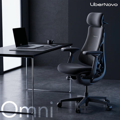 Ергономічне крісло LiberNovo Omni чорне Midnight Black