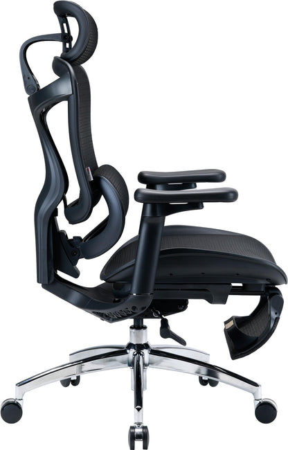 Кресло офисное с подставкой для ног Sihoo DORO C300L Mesh Black with footrest