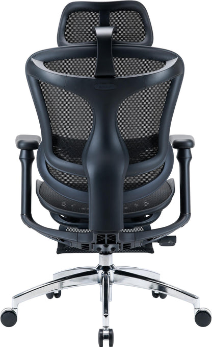 Кресло офисное с подставкой для ног Sihoo DORO C300L Mesh Black with footrest