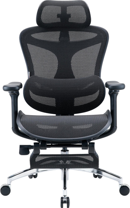 Кресло офисное с подставкой для ног Sihoo DORO C300L Mesh Black with footrest